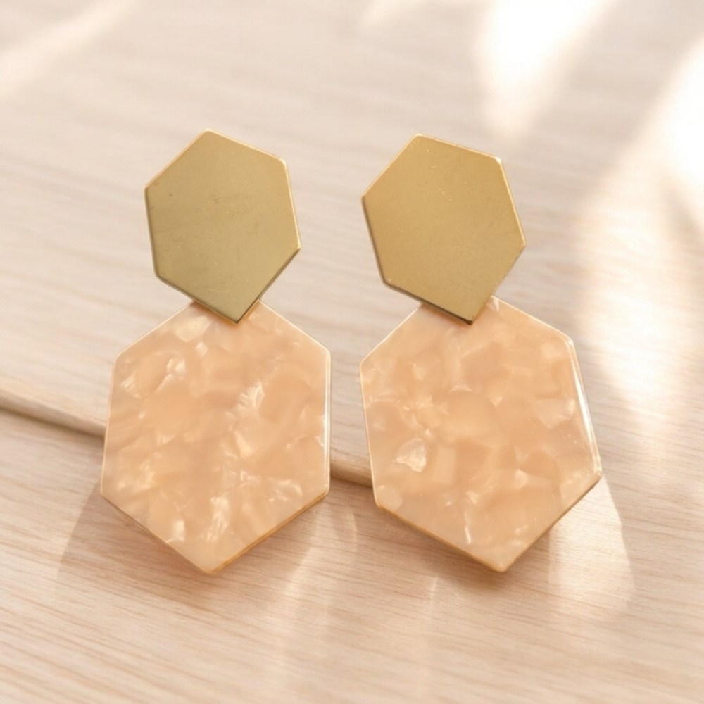 Gold Plated Acrylic Earrings